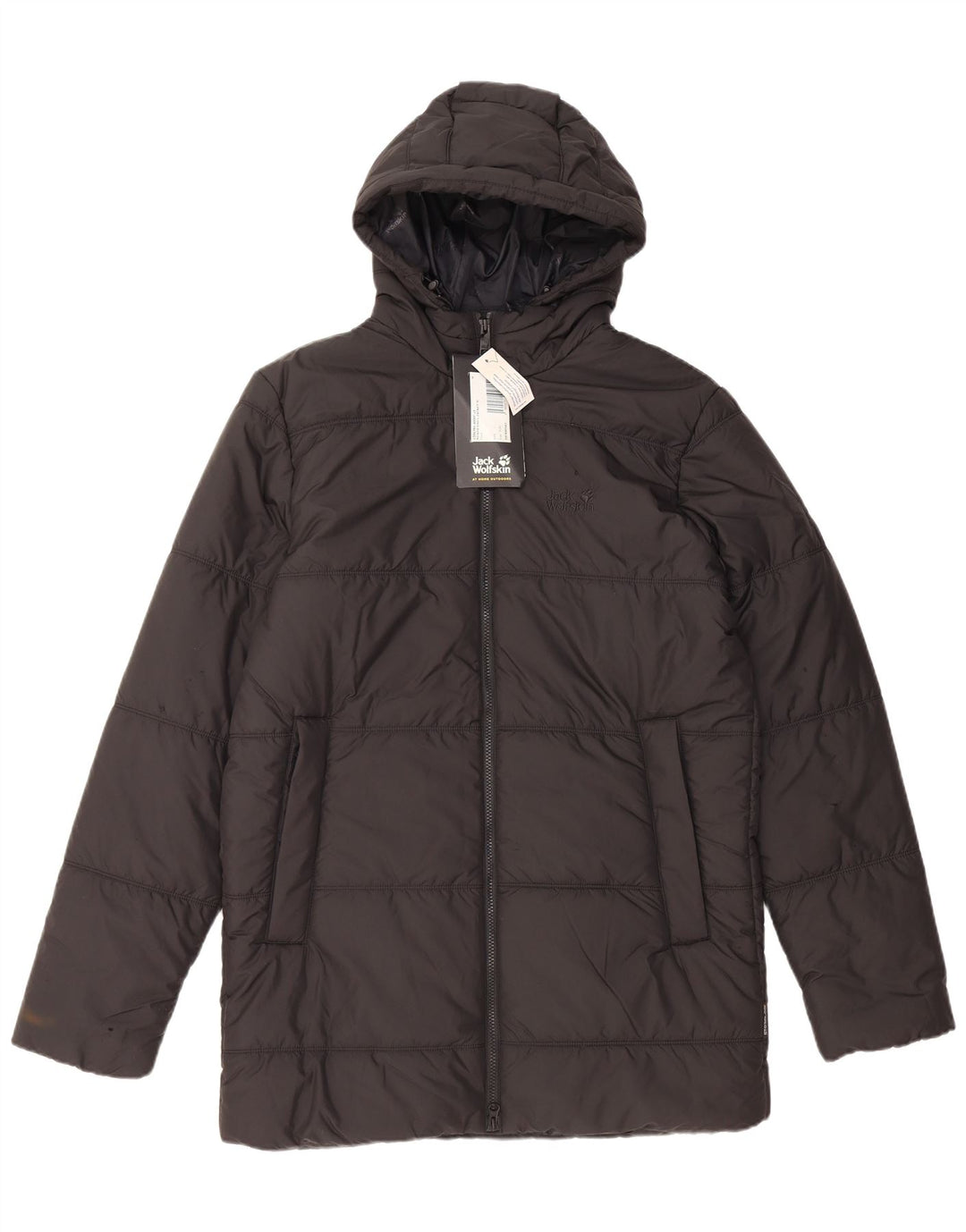 JACK WOLFSKIN Veste matelassée à capuche pour homme UK 40 Medium Noir Polyester