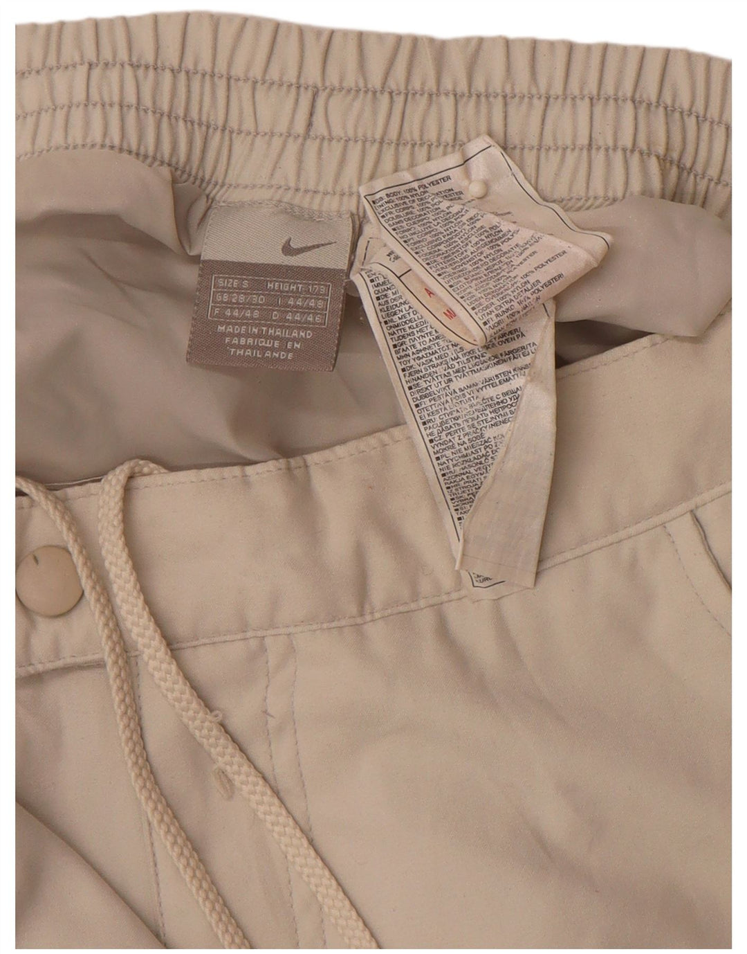 NIKE Pantalon coupe-vent droit pour homme Small W29 L30 Beige Colourblock