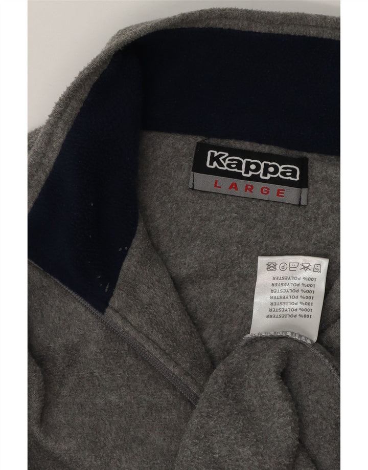 Kappa Pull polaire à col zippé pour homme Taille L Gris Polyester