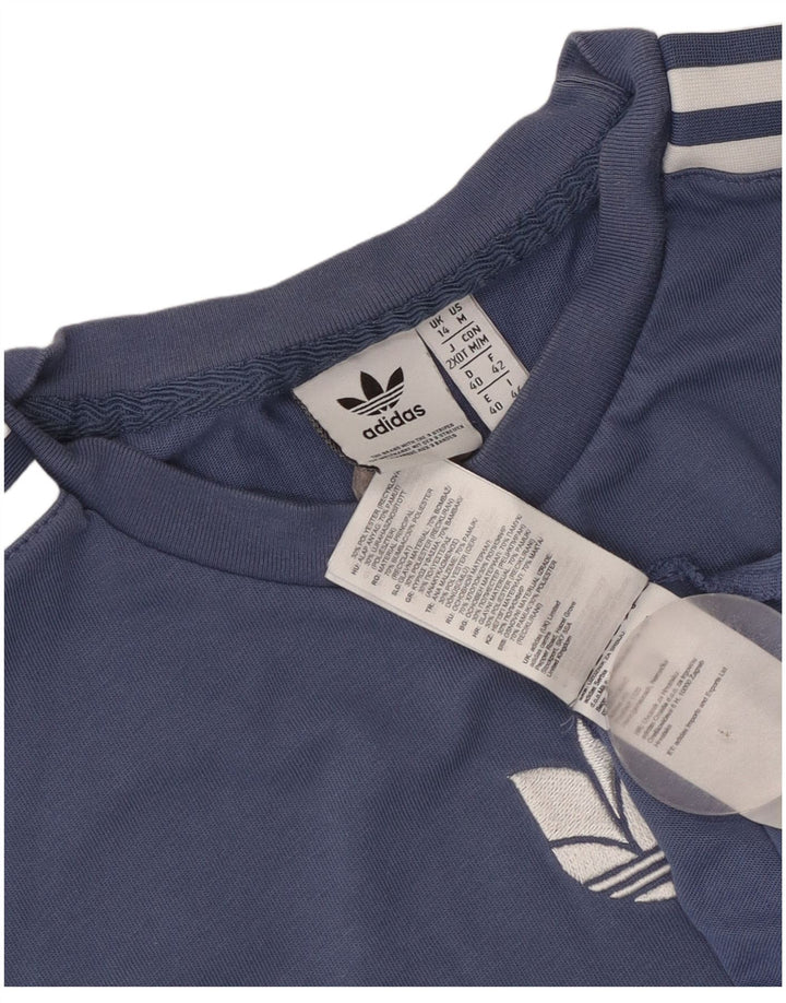 Adidas T-shirt graphique pour femme UK 14 Bleu moyen Coton