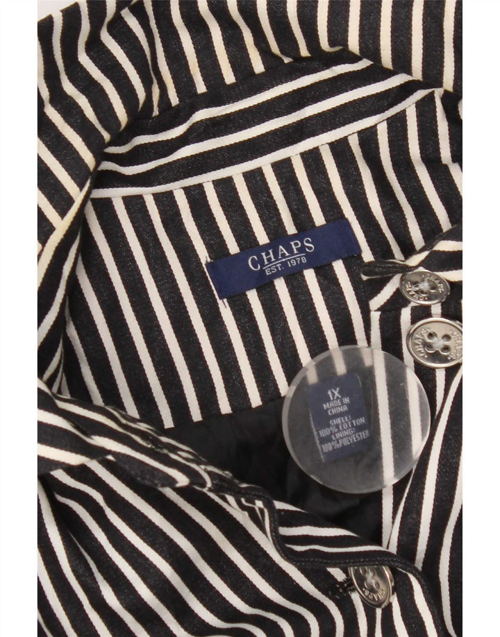 Chaps Veste blazer à manches 3/4 et 6 boutons pour femme UK 18 XL Bleu marine rayé