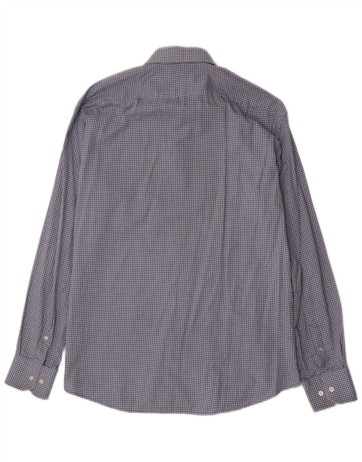 HUGO BOSS Chemise coupe régulière pour homme Taille 42 16 1/2 Grand Vichy Bleu