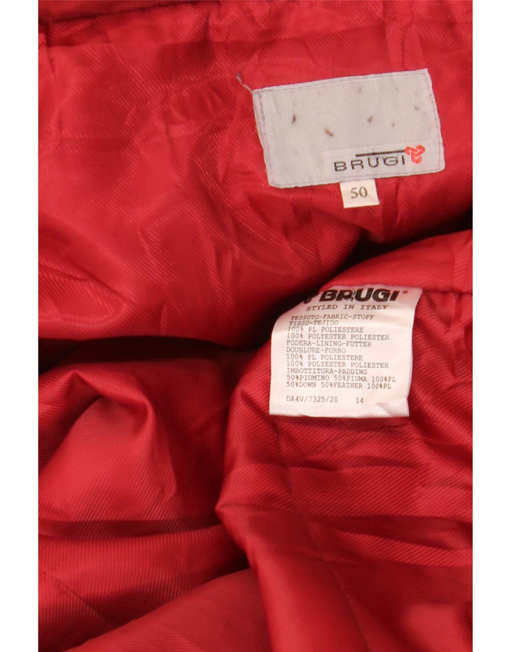 BRUGI Manteau matelassé à capuche surdimensionné pour femme IT 50 XL Rouge Polyester
