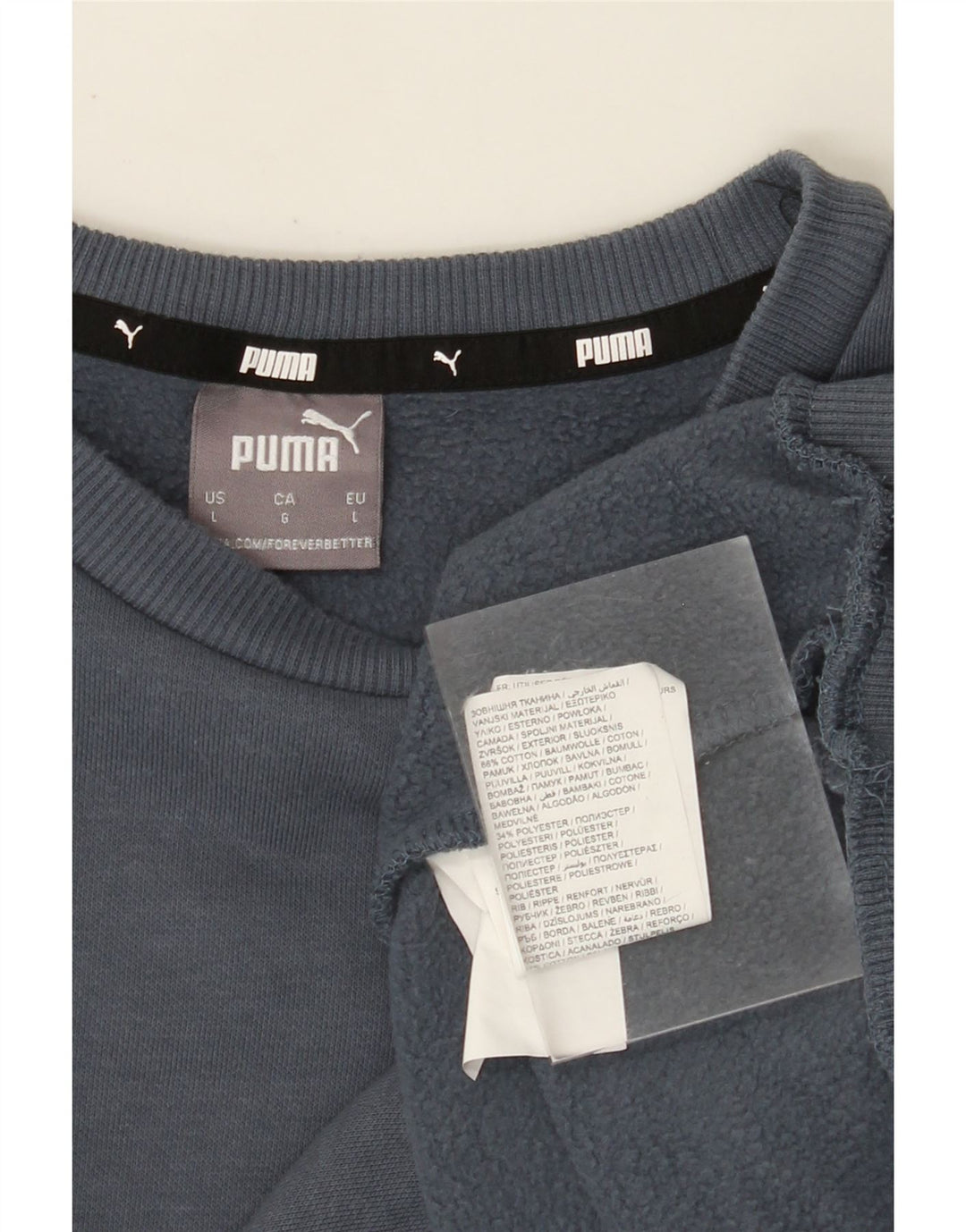 PUMA Sweat-shirt pour homme en coton bleu marine Taille L