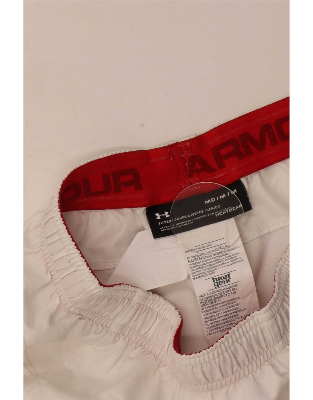 Under Armour Short de Sport Heat Gear Homme Blanc Moyen Polyester Colorblock