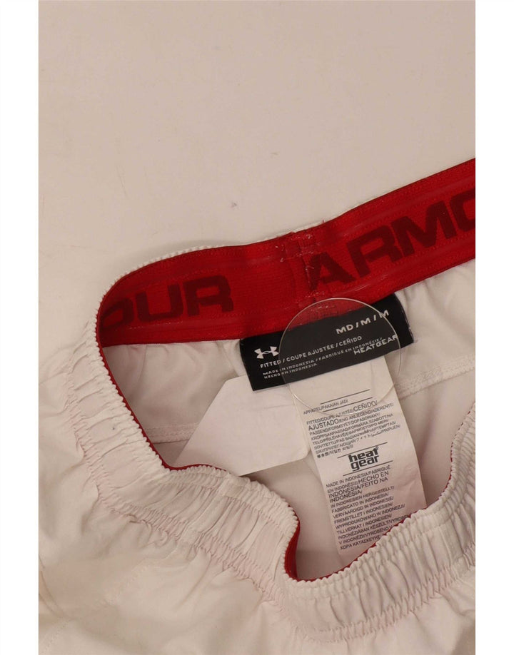 Under Armour Short de Sport Heat Gear Homme Blanc Moyen Polyester Colorblock