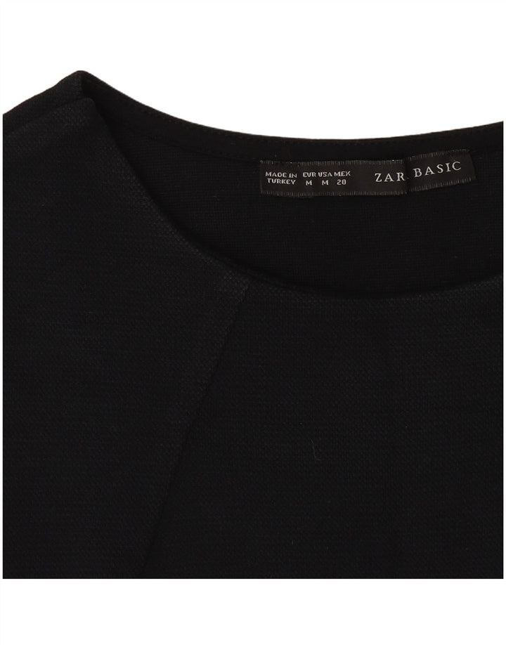 ZARA Femme Chemisier Top UK 12 Bleu Marine Moyen