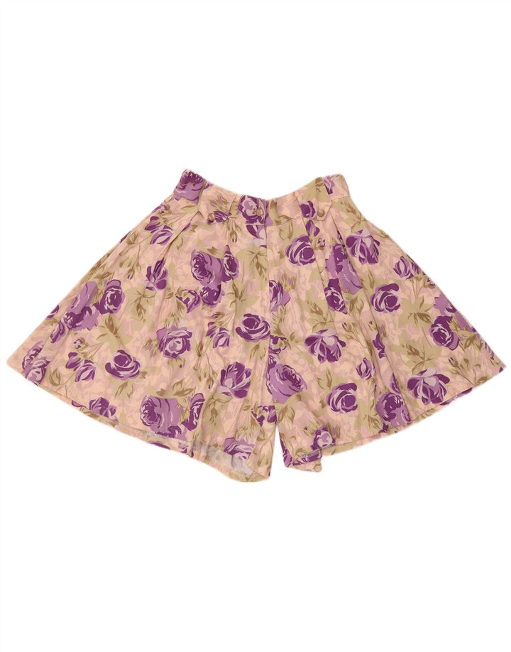 vintage Femmes Cullotes Shorts W28 Rose Moyen Floral