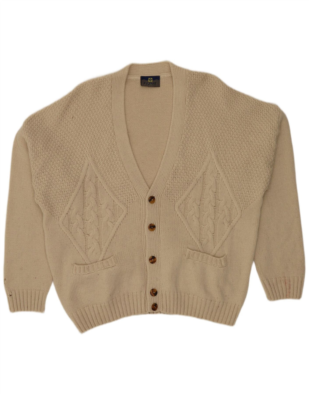 Fiume Cardigan Homme Pull IT 54 XL Beige Laine