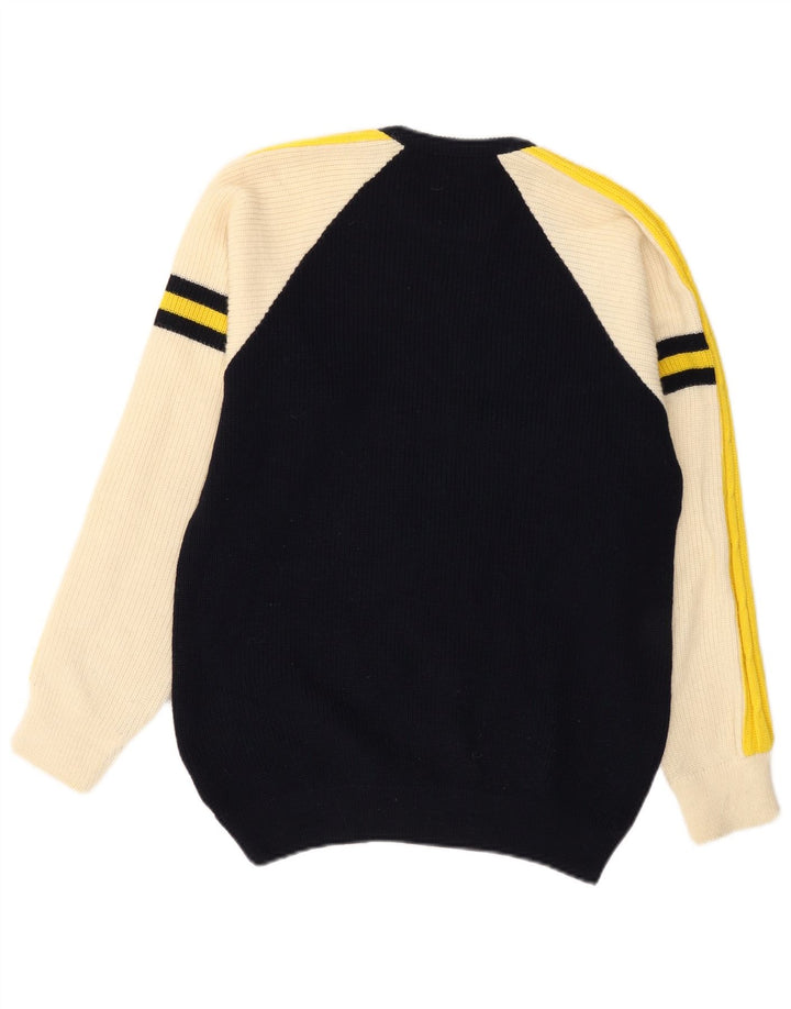 Good Luck Pull à col rond pour homme IT 50 en laine color block noir moyen