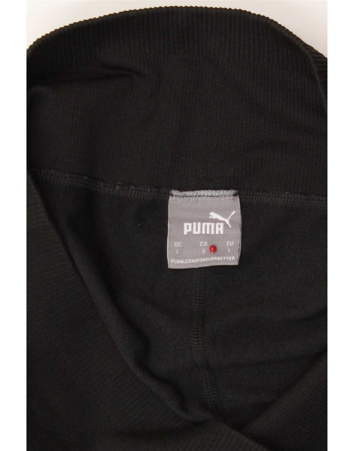 Puma Leggings graphiques pour femmes UK 14 Large Noir Rayé