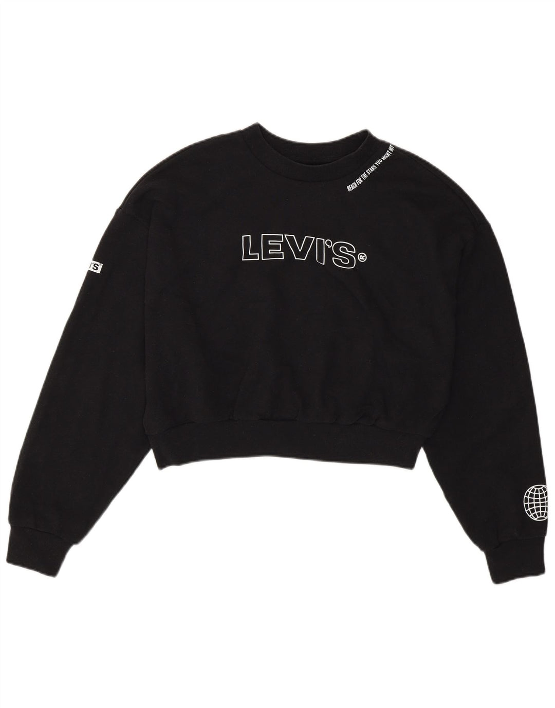Levi's Sweat-shirt court surdimensionné pour femme UK 6 XS Noir