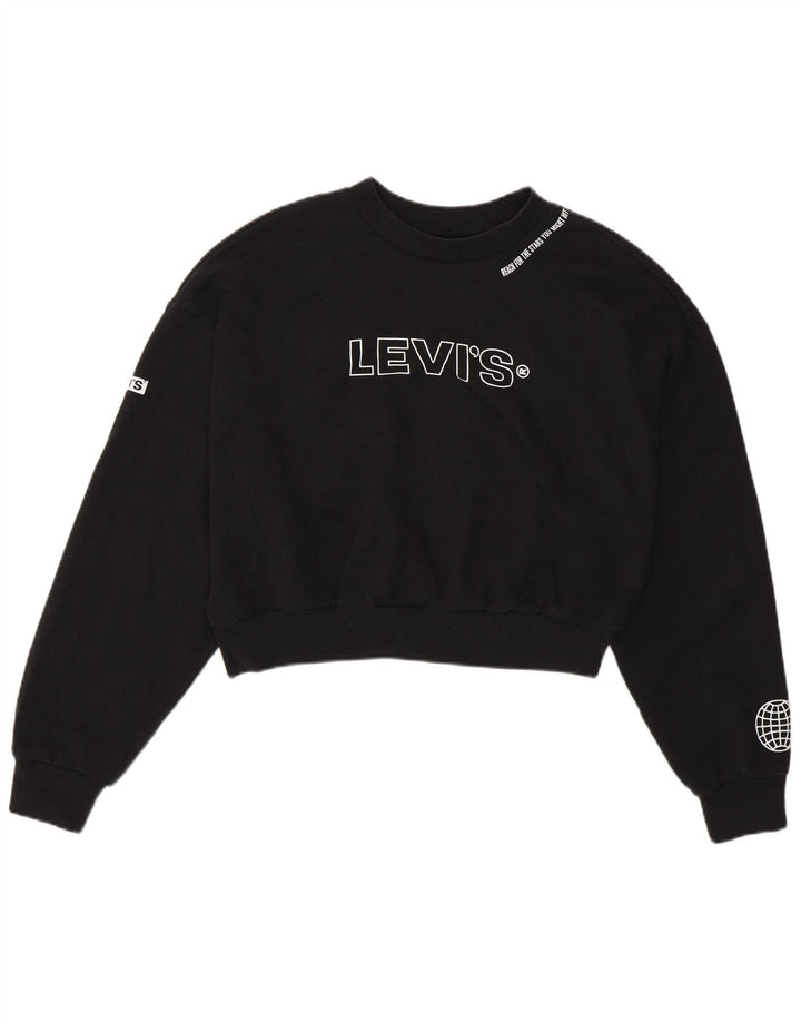Levi's Sweat-shirt court surdimensionné pour femme UK 6 XS Noir