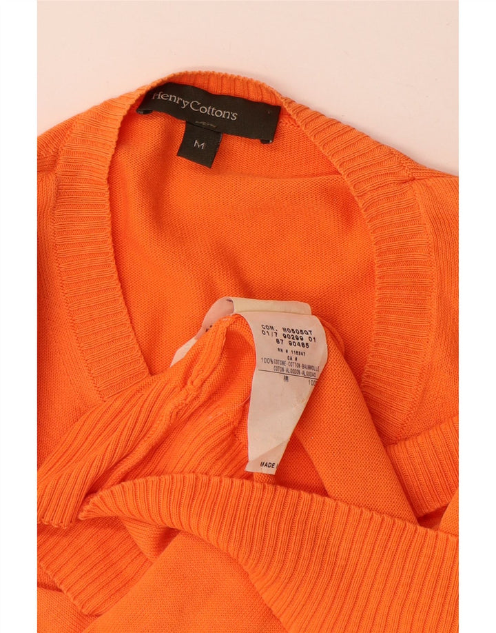 Henry Cottons Pull Col Rond Homme Orange Moyen Coton