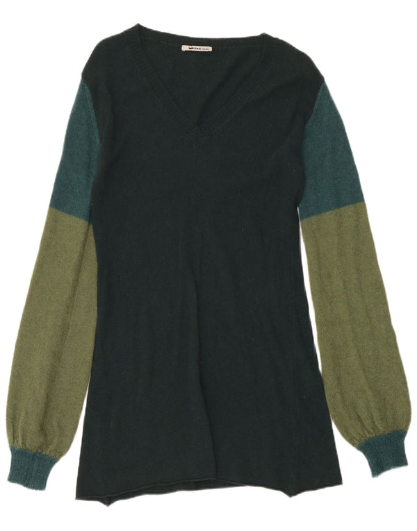 Gas Robe pull à manches longues pour femme UK 42 Vert moyen Colourblock