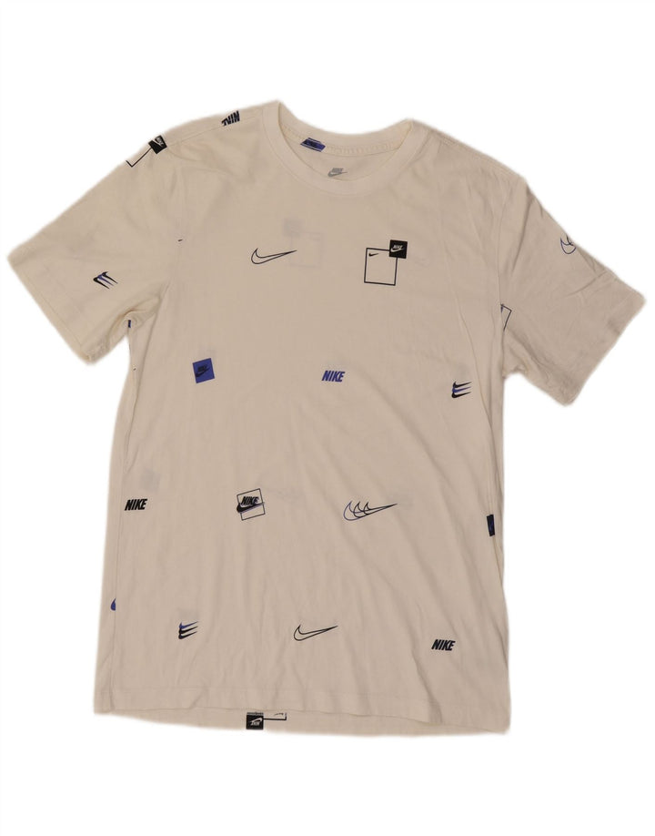 Nike T-shirt graphique pour homme en coton blanc moyen