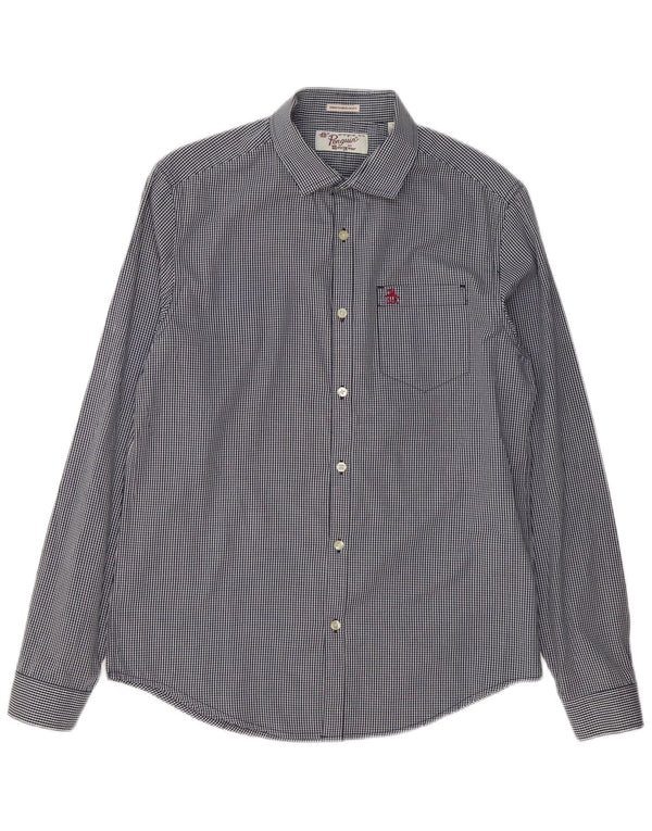 Penguin Chemise Slim Fit Heritage Homme Bleu Marine Moyen en Coton Vichy