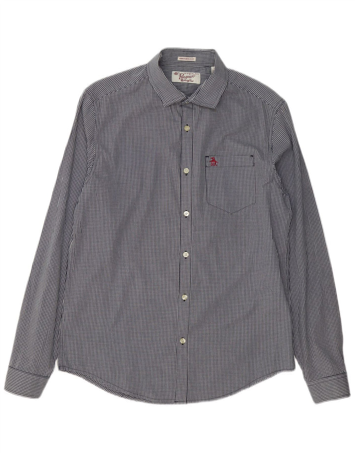Penguin Chemise Slim Fit Heritage Homme Bleu Marine Moyen en Coton Vichy