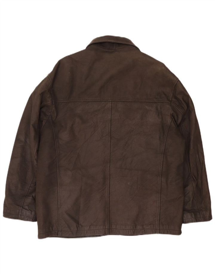 Clinton Veste en cuir pour homme UK 40 Grand cuir marron