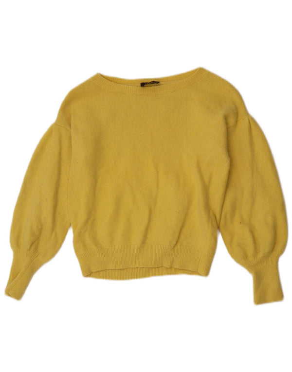 Liu Jo Pull court à col bateau pour femme UK 8 Small Jaune Polyamide
