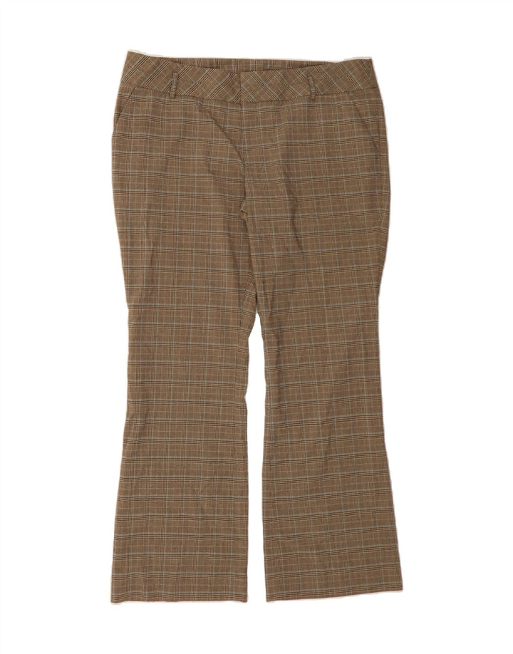 MOSSIMO Womens Bootcut Chino Trousers US 16 2XL W38 L31 Brown Check Vintage Mossimo and Second-Hand Mossimo from Messina Hembry 