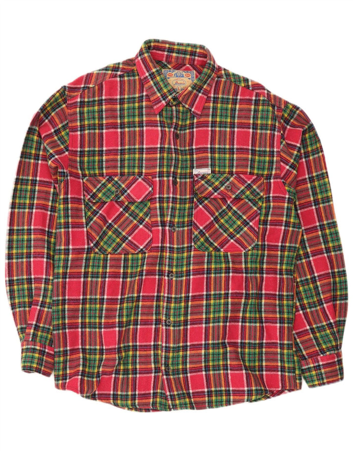 Azzurra Chemise en flanelle pour homme à carreaux roses en polyester