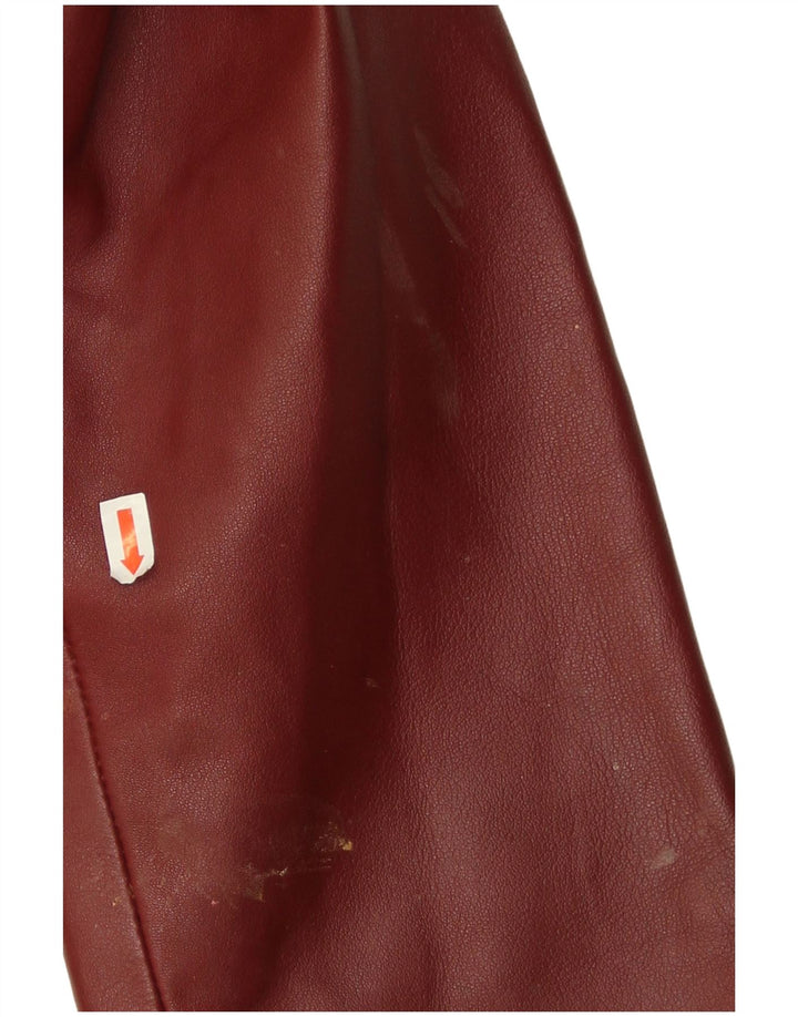 Conbipel Veste Blazer En Cuir 3 Boutons Femme IT 46 Grand Cuir Bordeaux