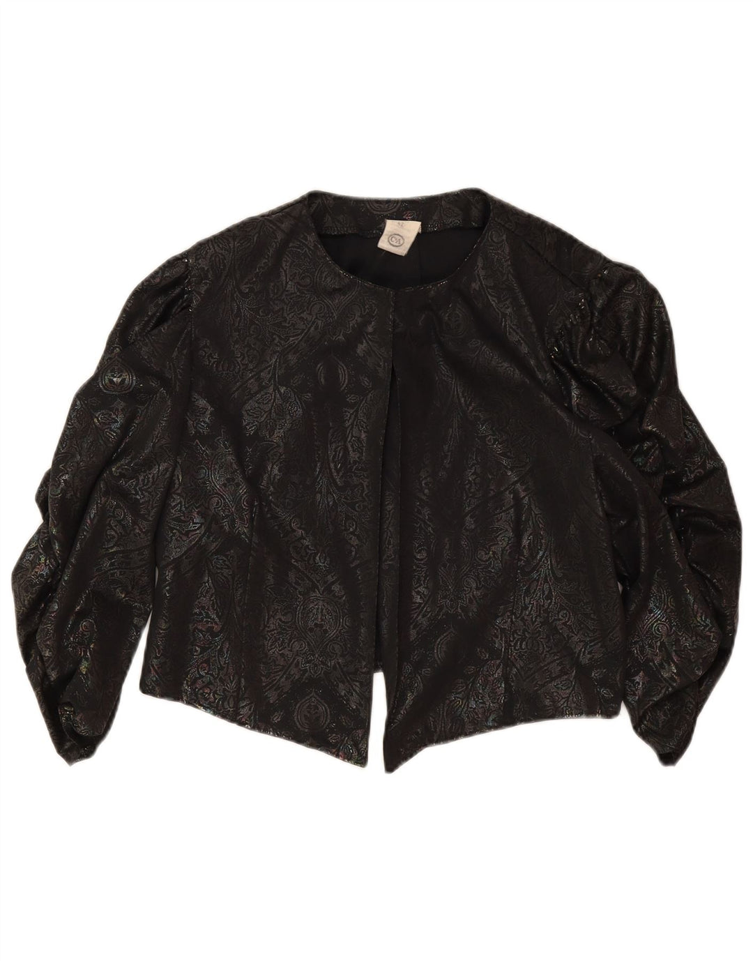 C & A Boléro à manches 3/4 pour femme IT 42 Medium Black Paisley
