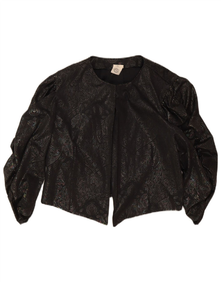 C & A Boléro à manches 3/4 pour femme IT 42 Medium Black Paisley