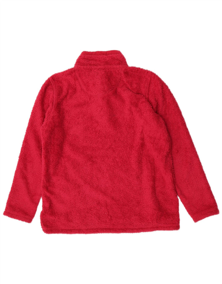 Crew Clothing Pull polaire à col boutonné pour femme UK 14 Large Rose Polyester