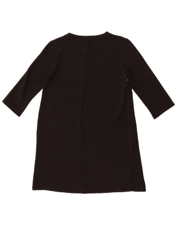 Zara Robe droite à manches 3/4 pour femme UK 14 Large Noir
