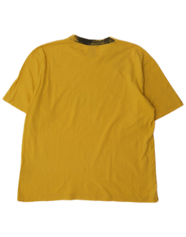 Think Pink T-shirt graphique pour femme UK 14 Large Jaune Coton