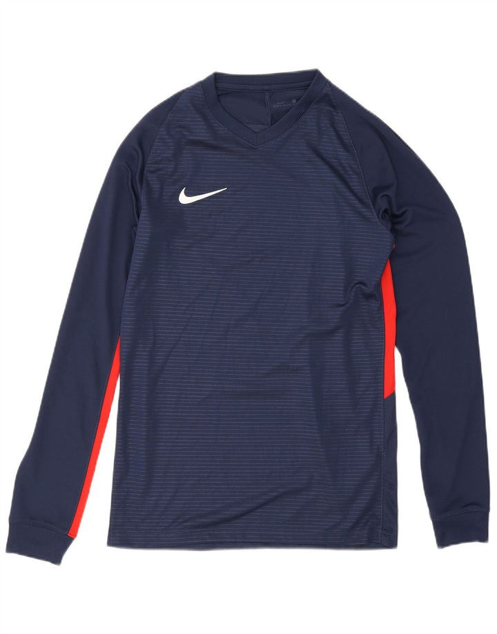 Nike Haut Dri Fit à manches longues pour homme en polyester color block Bleu marine Taille S