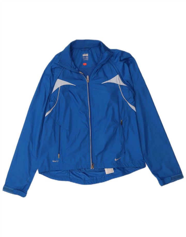 Nike Veste de Pluie Femme UK 10/12 Bleu Moyen Colorblock Polyester