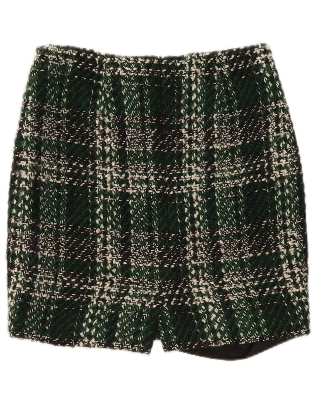 Fenn Wright Manson Mini jupe femme UK 10 Small W30 laine à carreaux vert