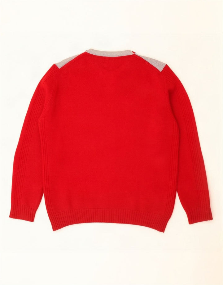 Trussardi Jeans Pull Col Rond Homme Rouge Moyen Colourblock