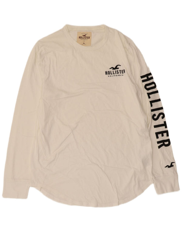 Hollister Haut graphique à manches longues pour homme XL en coton blanc