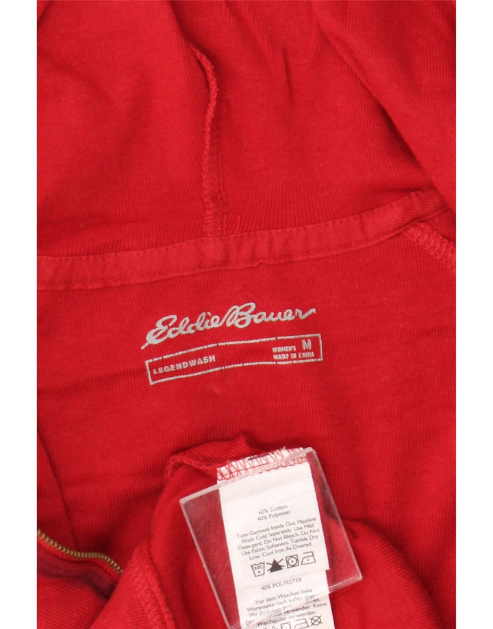 Eddie Bauer Pull à capuche zippé pour femme UK 14 Coton à carreaux rouge moyen