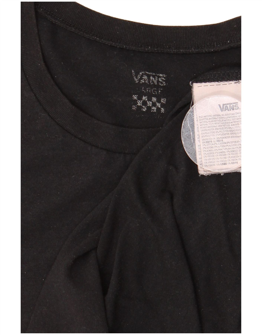 Vans T-shirt graphique pour femme UK 46 Large Noir Polyester