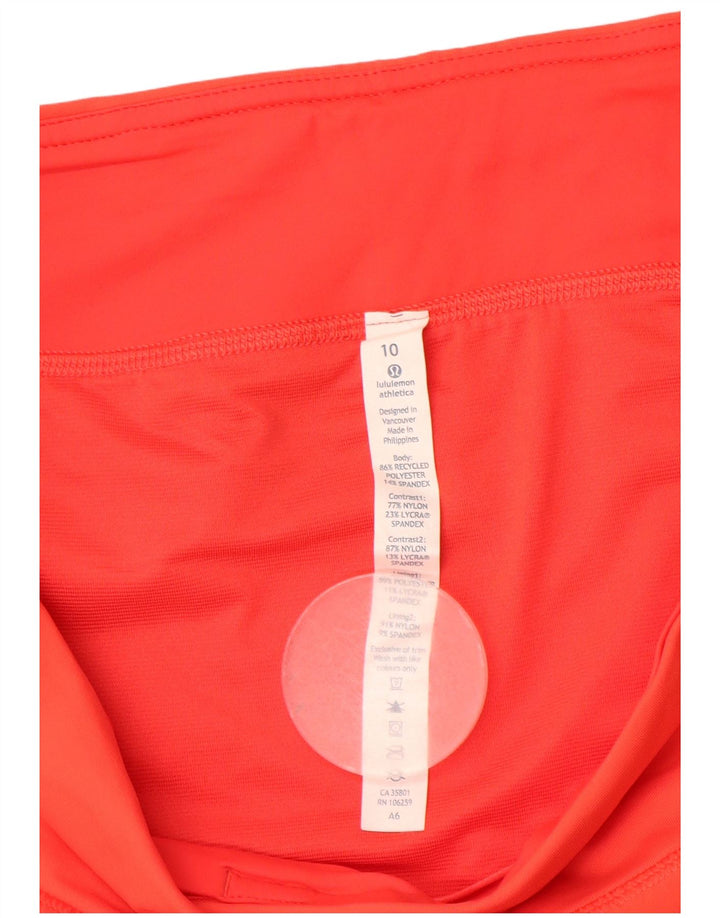 Lululemon Short de sport pour femme US 10 Large Orange Polyester