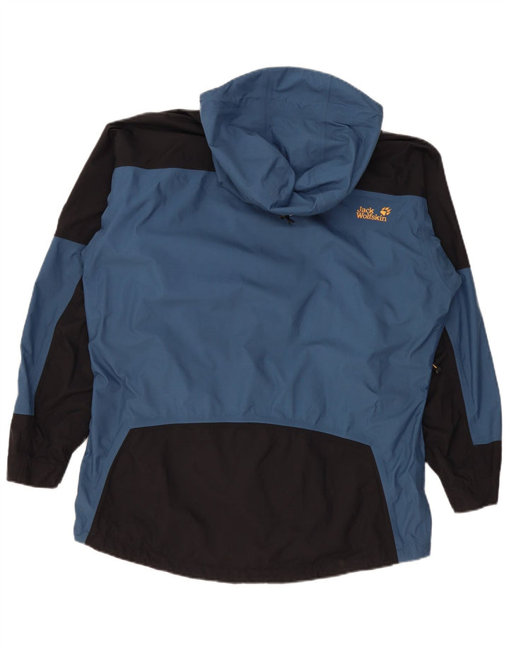 Jack Wolfskin Veste coupe-vent à capuche pour femme UK 12 Bleu moyen