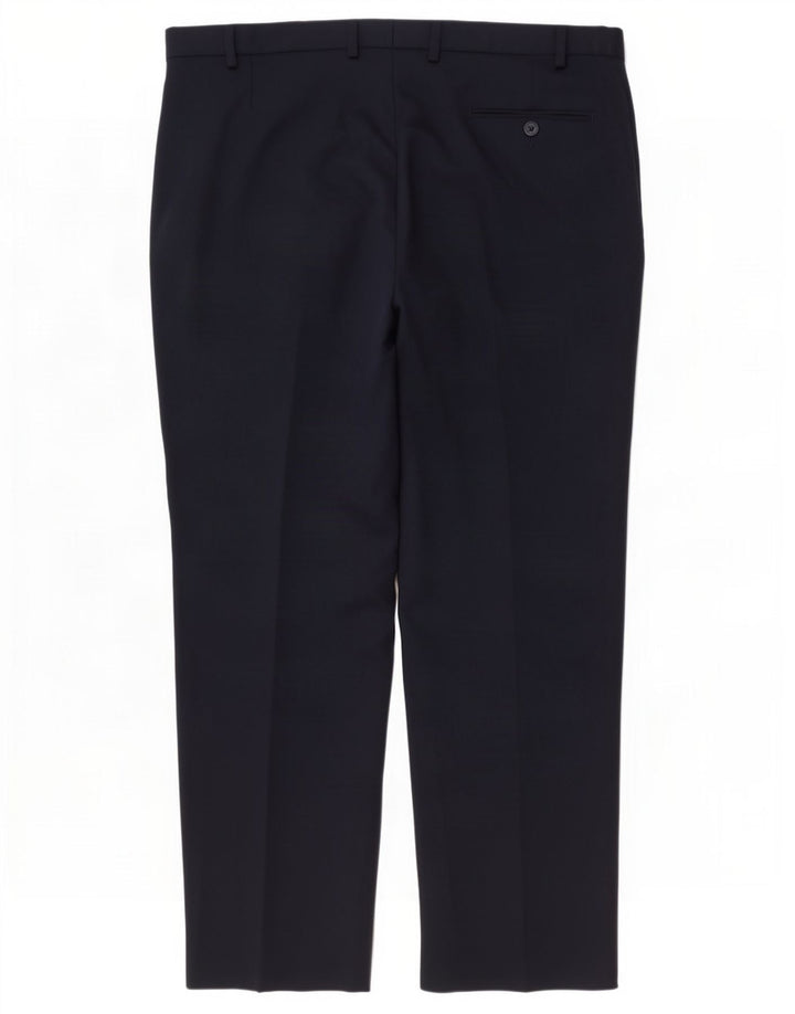 Marks & Spencer Pantalon de costume coupe classique pour homme W44 L31 Bleu marine Polyester