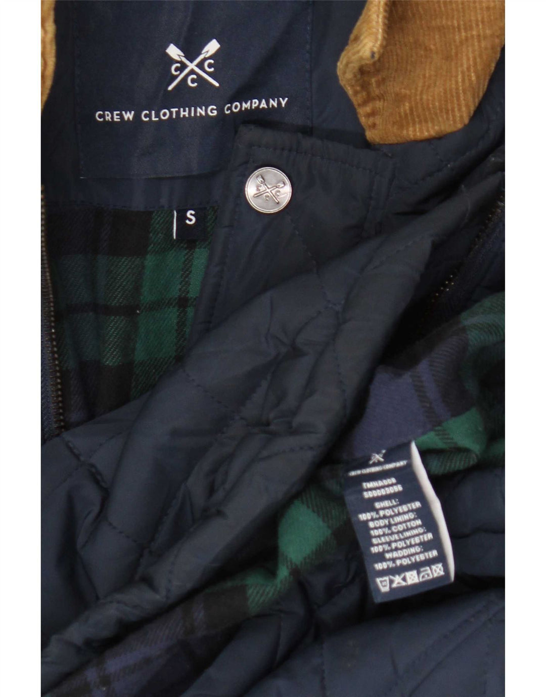 Crew Clothing Veste matelassée pour homme UK 36 Small Bleu marine Polyester
