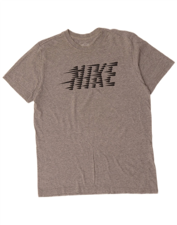 Nike Mens Regular Fit Graphic T-Shirt Top Gris Moyen Moucheté Coton
