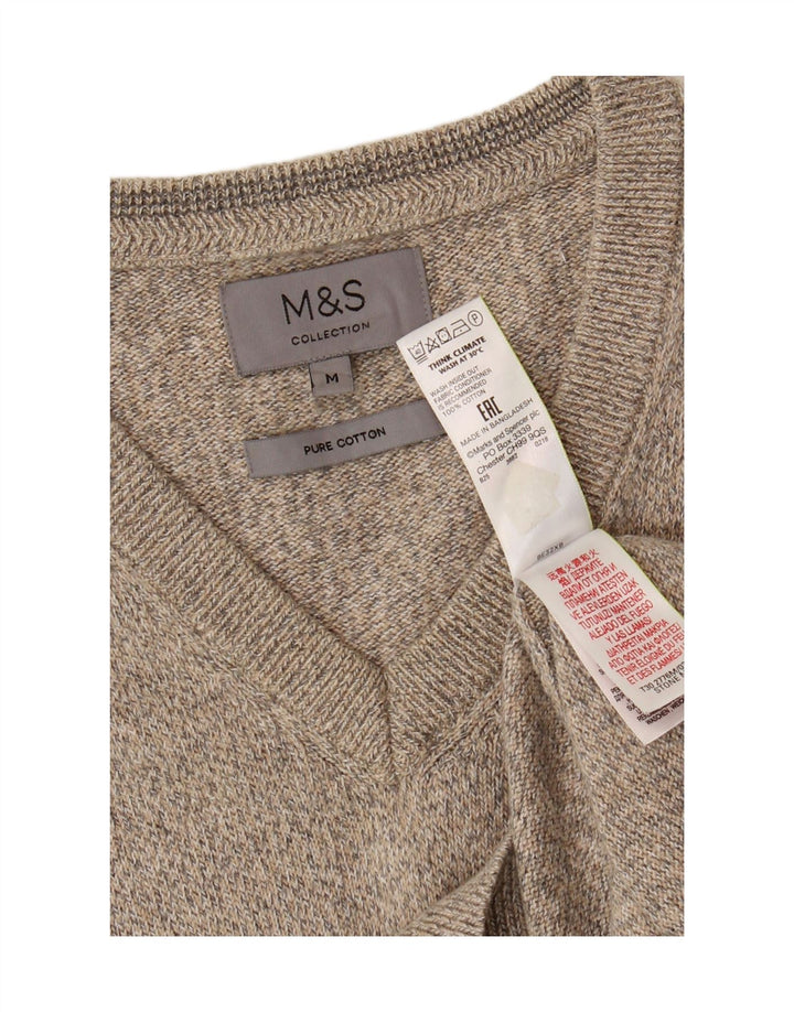 Marks & Spencer Débardeur Gilet Homme Beige Moyen Moucheté Coton