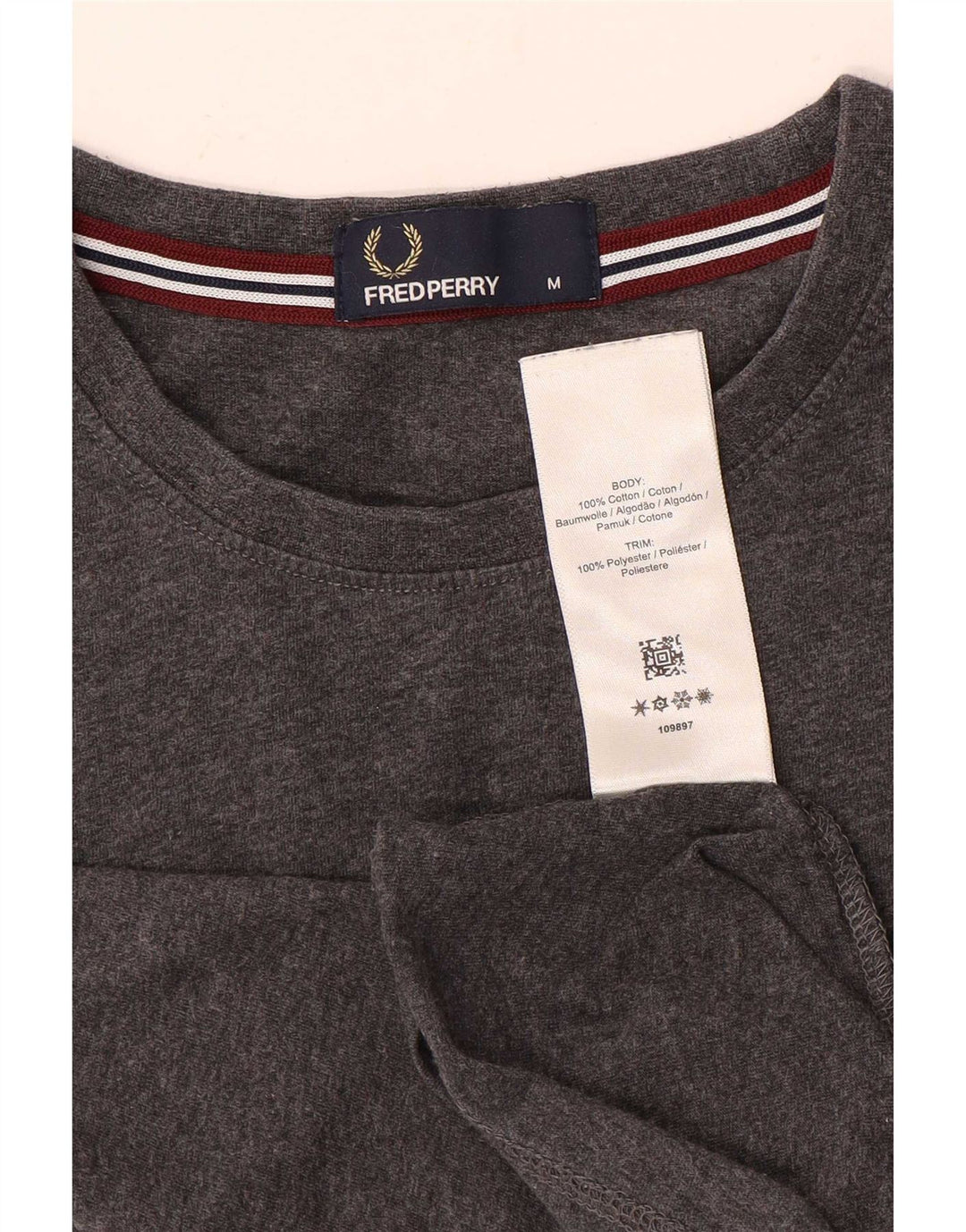 Fred Perry T-Shirt Homme Gris Moyen Moucheté Coton
