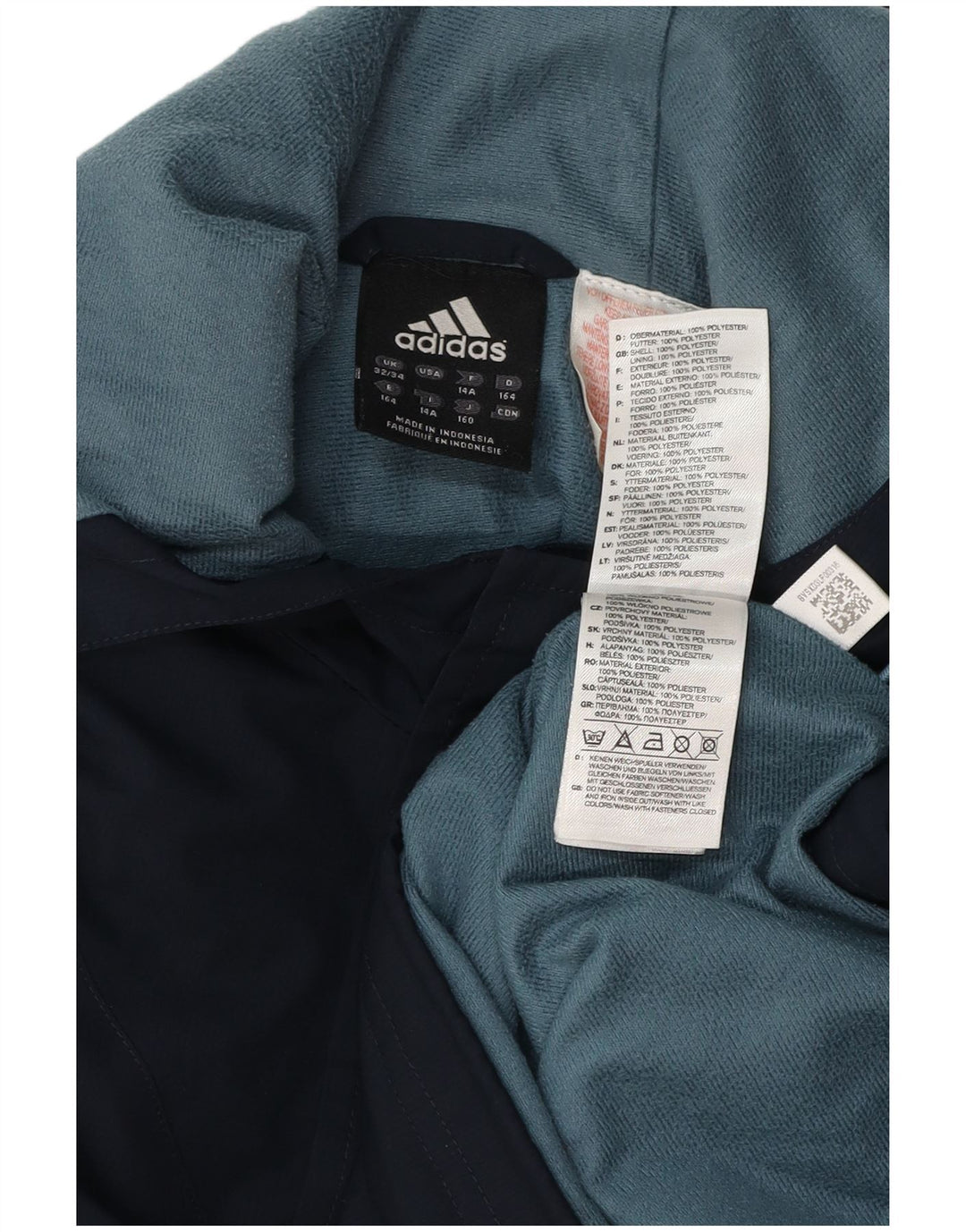 ADIDAS Veste de Pluie Anorak à Capuche Garçon 13-14 ans Bleu Marine Polyester