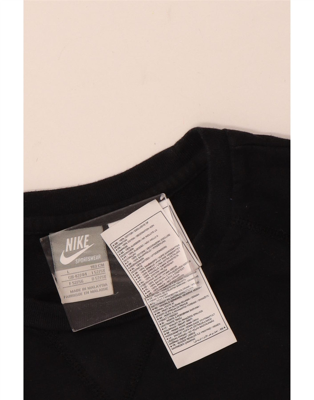 NIKE Pull graphique pour homme UK 42/44 Grand coton noir