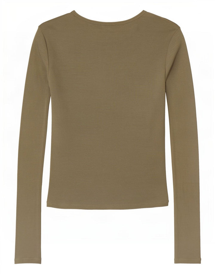 Zara Haut à manches longues pour femme UK 12 Kaki moyen