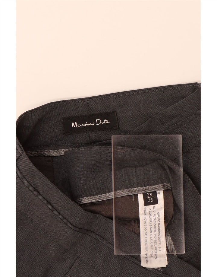 MASSIMO DUTTI Pantalon de costume droit pour femme EU 38 Small W28 L33 Gris Laine